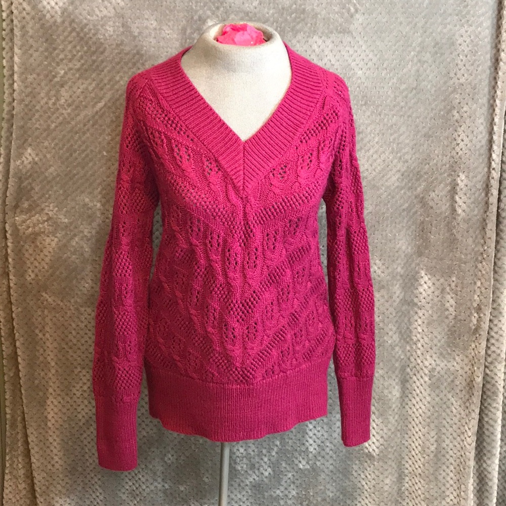 Sonoma v neck loose weave sweater